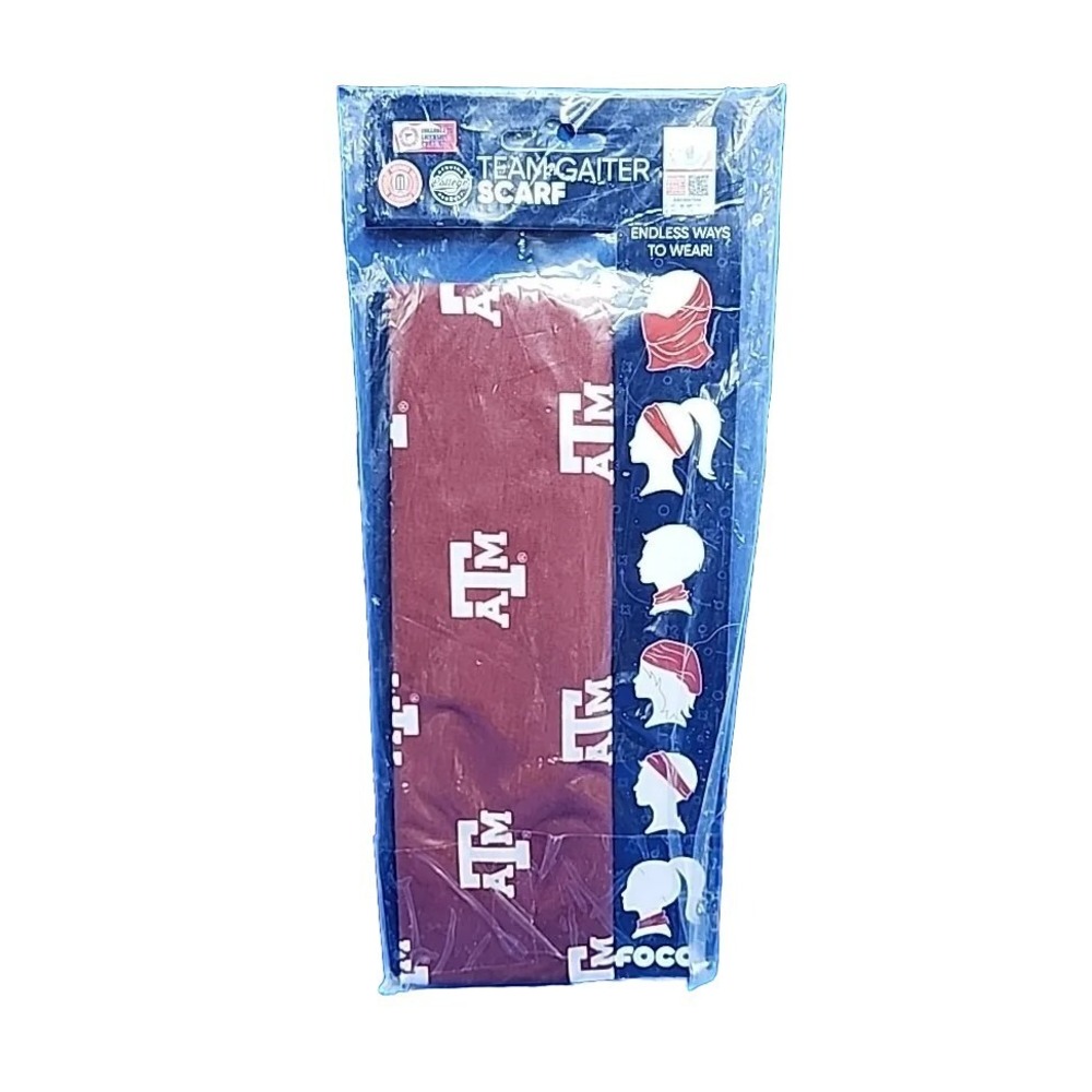 Texas A & M NCAA Team Gaiter Scarf Cover Big Logo‎ Foco New Nwt